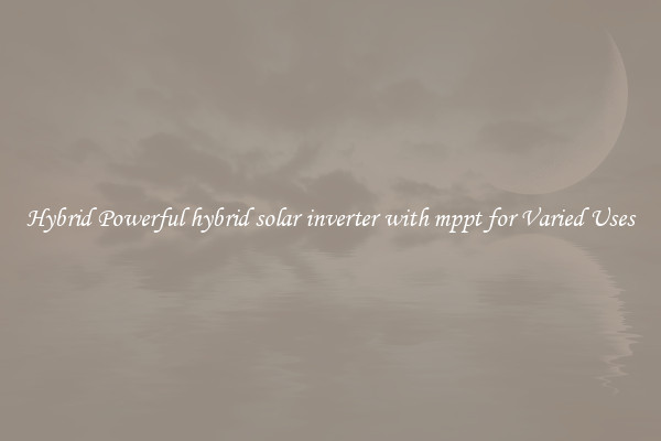 Hybrid Powerful hybrid solar inverter with mppt for Varied Uses
