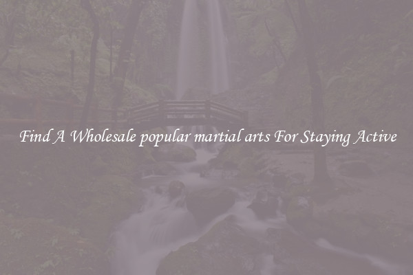 Find A Wholesale popular martial arts For Staying Active