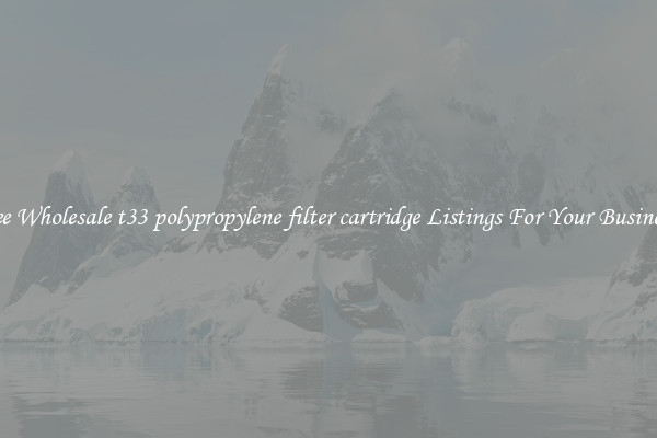See Wholesale t33 polypropylene filter cartridge Listings For Your Business