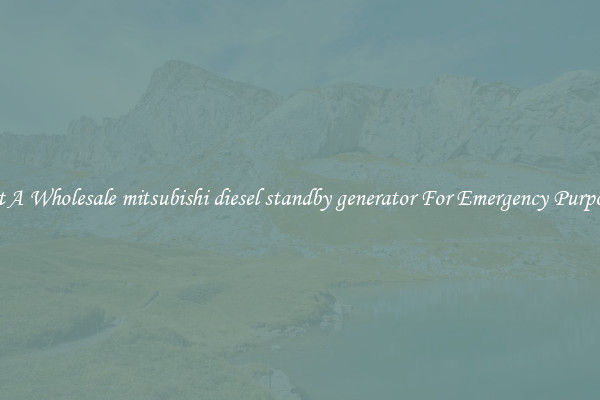 Get A Wholesale mitsubishi diesel standby generator For Emergency Purposes
